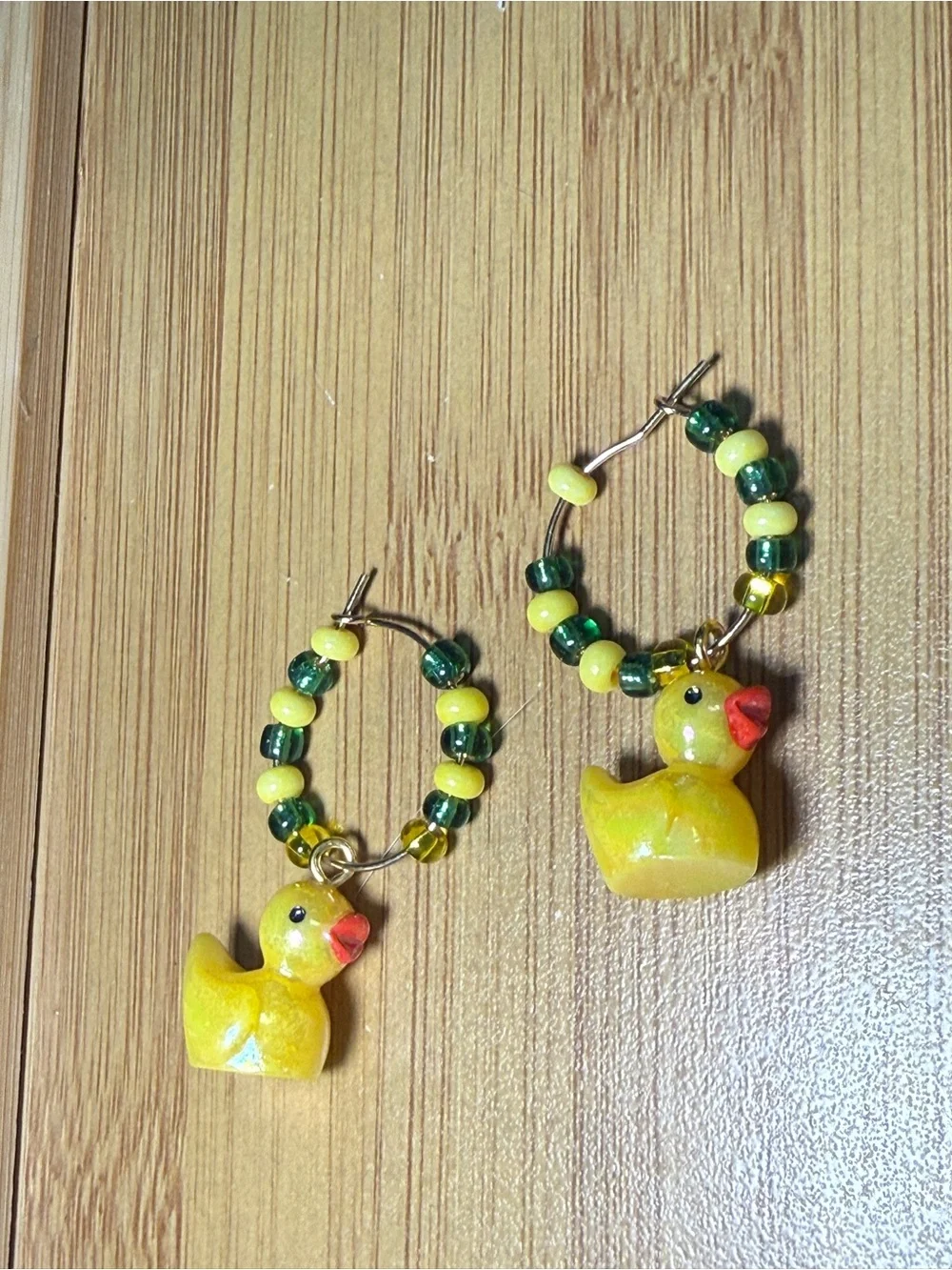 Hoop Earrings, Oregon Ducks, Green/Yellow, College, University of Oregon, Gift - Picture 8 of 10